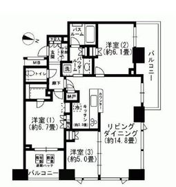 シティタワー上野池之端 24階 間取り図