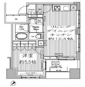 ヒューリック荏原 408 間取り図