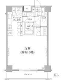 カッシア両国 1102 間取り図