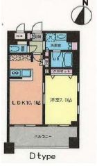 ボヌール都立大学参番館 204 間取り図