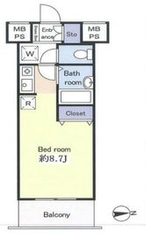 エスコート麻布十番 12階 間取り図