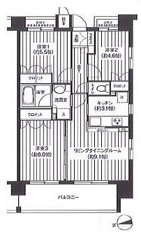 パシフィーク品川 1205 間取り図