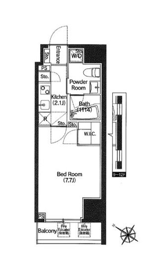 アジールコート新宿 203 間取り図