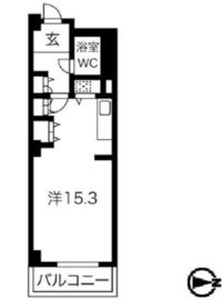 アクティ目黒駅前 1号棟 413 間取り図