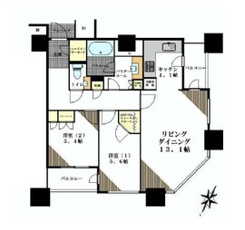 カテリーナ三田タワースイート イーストアーク 13階 間取り図