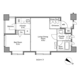 レジディアタワー中目黒 407 間取り図