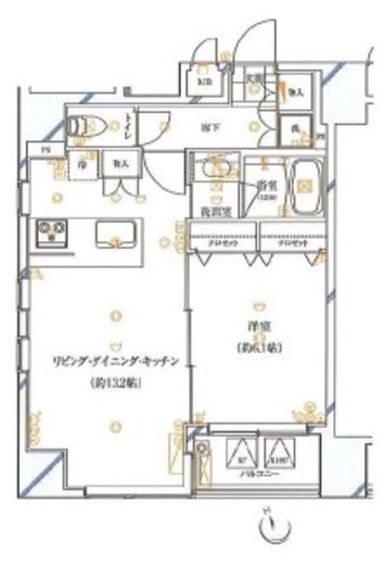 ガリシア銀座イースト 9階 間取り図