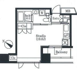 ヴォアール日本橋人形町 2階 間取り図