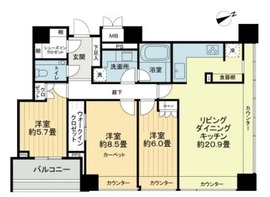 グランスイート麻布台ヒルトップタワー 23階 間取り図