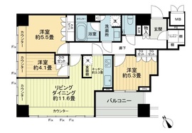 グランスイート麻布台ヒルトップタワー 25階 間取り図