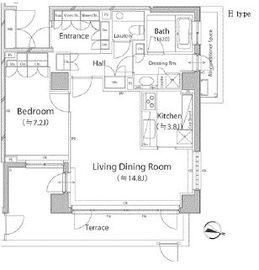 パークハウス赤坂新坂 1階 間取り図