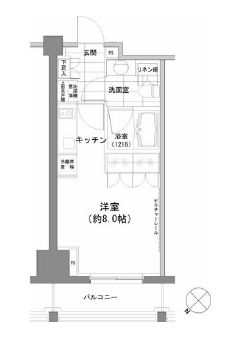 パークハビオ渋谷 904 間取り図