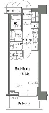 パークアクシス辰巳ステージ 712 間取り図