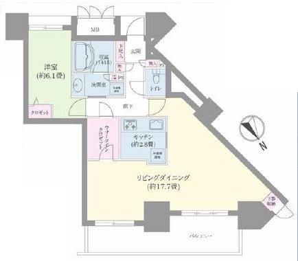 アップルタワー東京キャナルコート 9階 間取り図