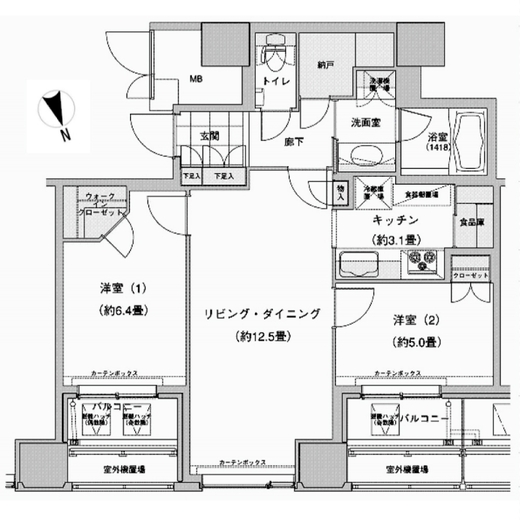 ウエストパークタワー池袋 2810 間取り図