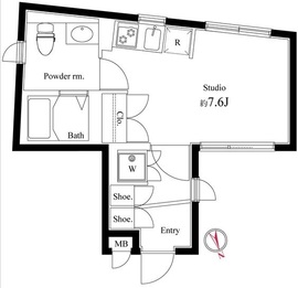 ラ・ペルラ千駄ヶ谷 403 間取り図