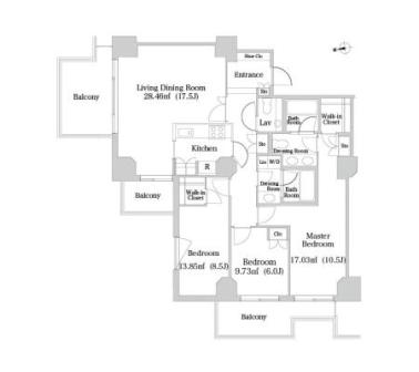 泉ガーデンレジデンス 208 間取り図
