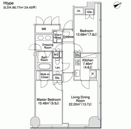 プラティーヌ西新宿 1408 間取り図