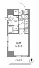 アジールコート中野坂上 407 間取り図