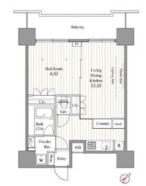 レジディア東銀座 1207 間取り図