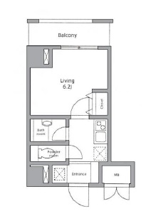 レジディア東品川 208 間取り図