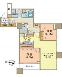 ザ・湾岸タワーレックスガーデン 11階 間取り図