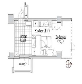 アパートメンツ元麻布内田坂 203 間取り図