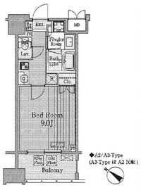 グランパレス東京八重洲アベニュー 808 間取り図