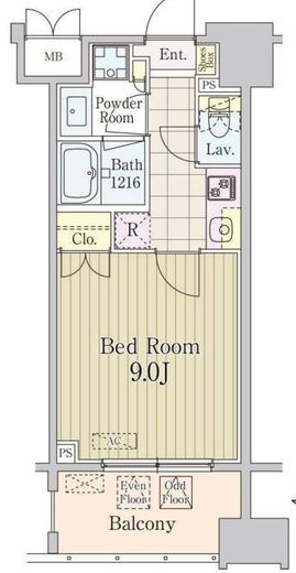 グランパレス東京八重洲アベニュー 807 間取り図