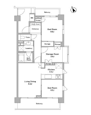 パークグレイス駒込 101 間取り図