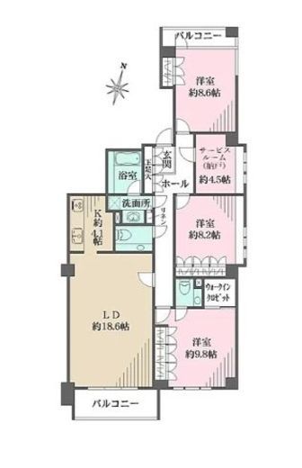 モンエール広尾 301 間取り図