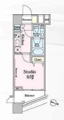 ファーストリアルタワー新宿 802 間取り図