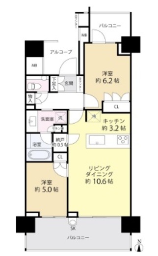 グランドメゾン神楽坂 12階 間取り図