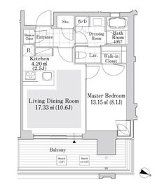 六本木グランドタワーレジデンス 1001 間取り図