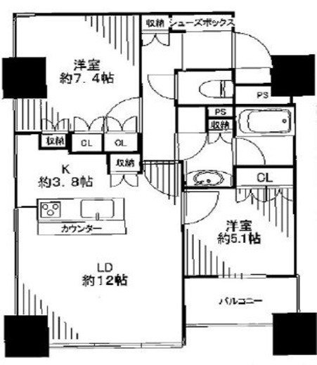 ザ・ヒルトップタワー高輪台 8階 間取り図