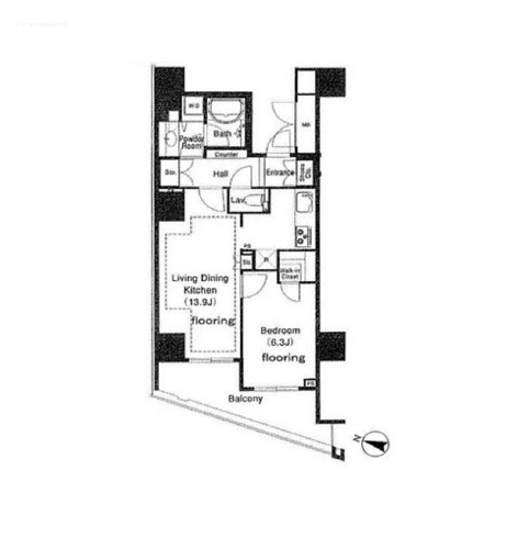 HARUMI FLAG SUN VILLAGE (晴海フラッグ サンヴィレッジ) 4階 間取り図