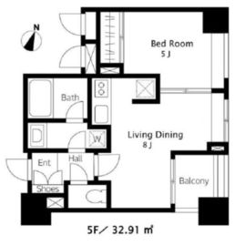 レックス赤坂レジデンス 5階 間取り図