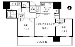 六本木グランドタワーレジデンス 13F1 間取り図