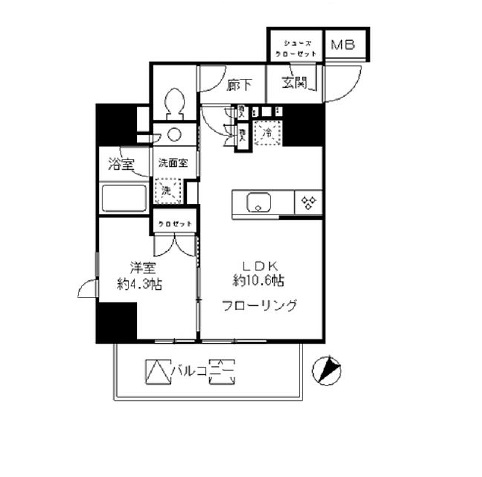 ザ・パークハウス西新宿タワー60 5階 間取り図