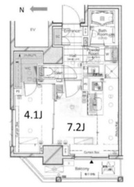 ドゥーエ三田 801 間取り図