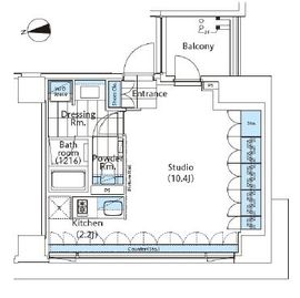 コンフォリア新宿イーストサイドタワー A305 間取り図