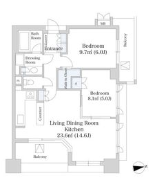 アクシルコート島津山南 1205 間取り図