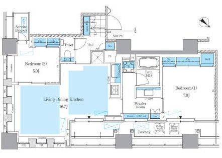 パークアクシス月島マチュアスタイル 502 間取り図