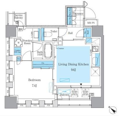 パークアクシス月島マチュアスタイル 504 間取り図