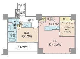 ジオ御苑内藤町 5階 間取り図