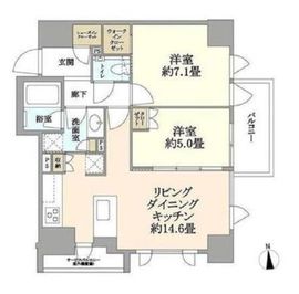 オーベルアーバンツ神楽坂 6階 間取り図