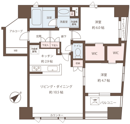 ウィルローズ日本橋浜町 9階 間取り図