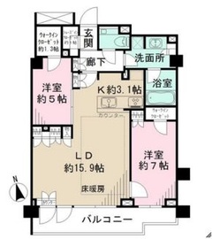 ザ・パークハウス代沢 3階 間取り図