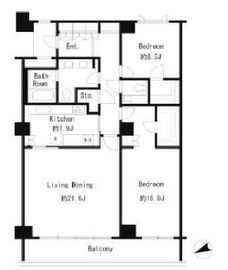 麻布第一マンションズ 515 間取り図