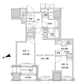 ウエストパークタワー池袋 1203 間取り図